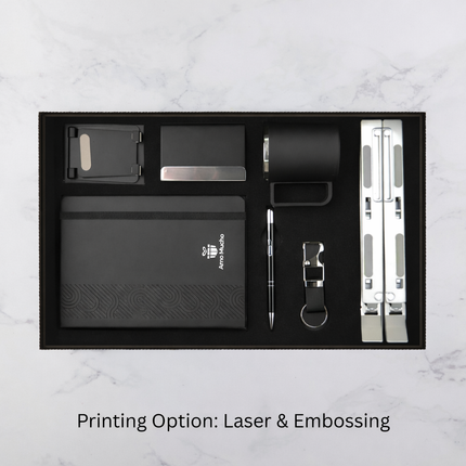 Luxury Black E Notebook Laptop Stand Mobile Stand Mug and Accessories Set (MOQ - 25)