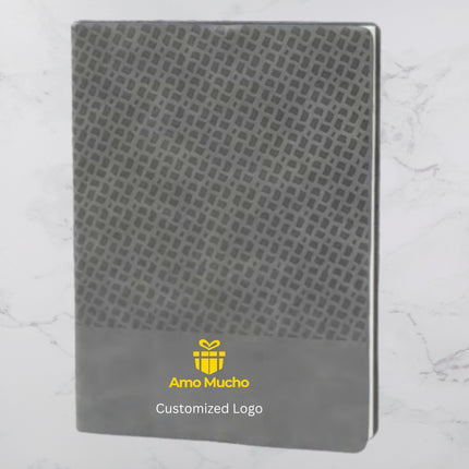 Grey Cube Design PU Cover Diary (MOQ- 25)