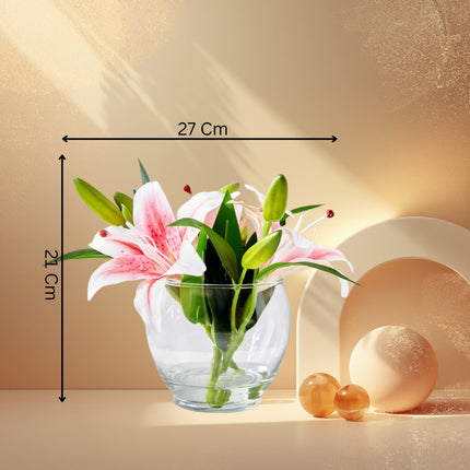Lilies In Glass Pot