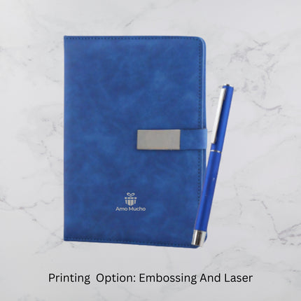 Blue PU Cover Diary & Ball Pen Set (MOQ - 25)
