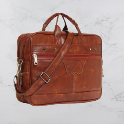 Leatherette Double Zipper Laptop Bag