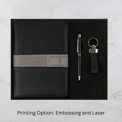 Black Center Design Diary Keychain & Ball Pen Set (MOQ - 25)
