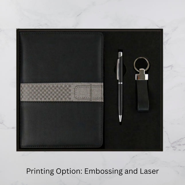 Black Center Design Diary Keychain & Ball Pen Set (MOQ - 25)