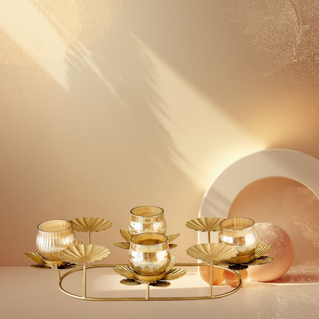 Glass and Metal Multi Votive Candle Holder