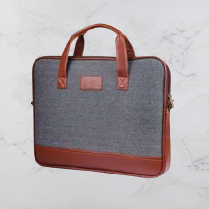 Leatherette And Felt Laptop Bag