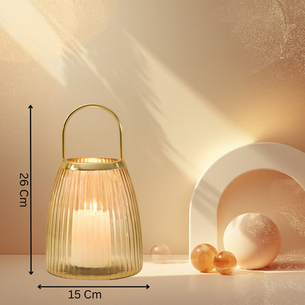 Ribbed Glass Lantern