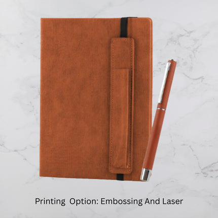 Brown Colour PU Cover Diary & Ball Pen Set (MOQ -25)