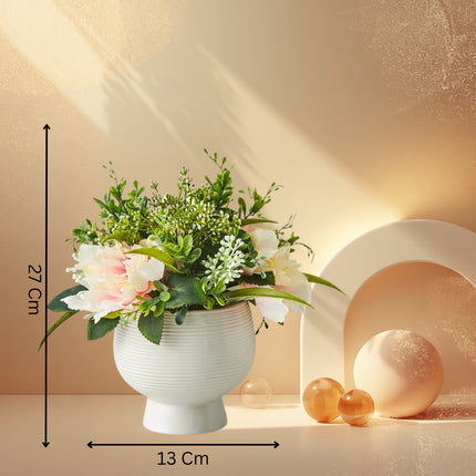 Gardenia Flowers in Ceramic Pot