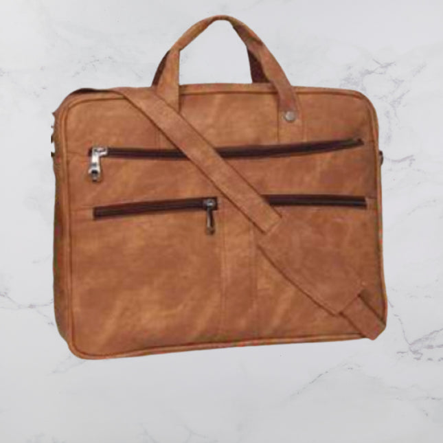 Dual Shade Leatherette Laptop Bag
