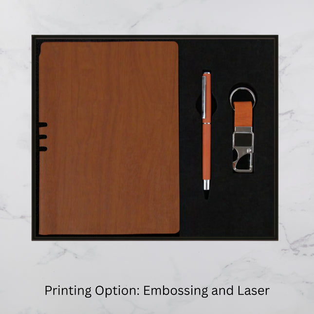 Brown Soft Smooth Diary Keychain & Ball Pen Set (MOQ - 25)