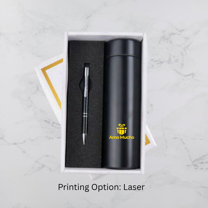 Black Flask and Ball Pen Set (MOQ - 25)