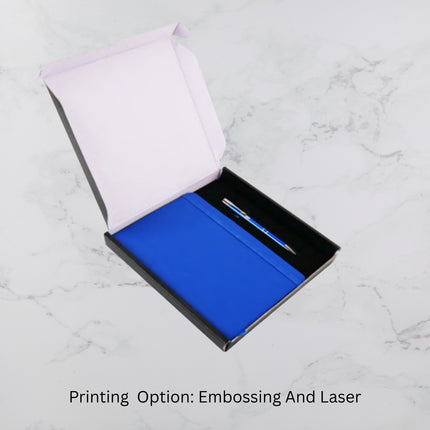 Royal Blue PU Cover Diary & Ball Pen Set (MOQ - 25)