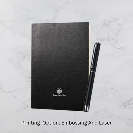 Black Elegant PU Cover Diary & Ball Pen Set (MOQ - 25)