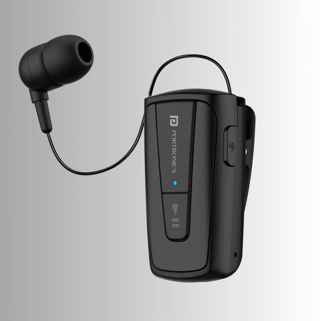 Portronics Harmonics Klip 4 Retractable Bluetooth Earphone with Mic