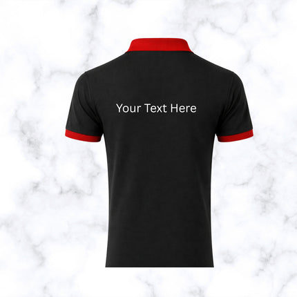 Black and Red Contrast Pattern Polo T- Shirt