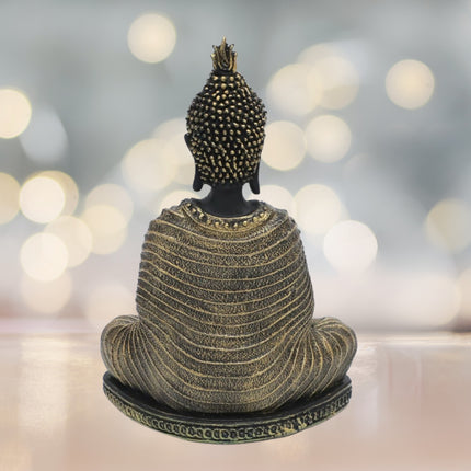 Black Golden Sitting Buddha Figurine