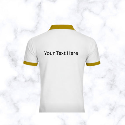 White with Golden Mustard Contrast Pattern Polo T- Shirt