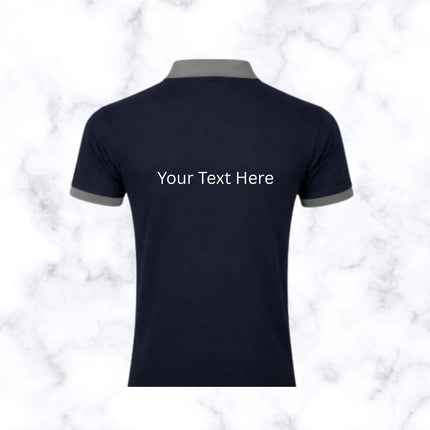 Dark Blue with Grey Contrast Pattern Polo Tshirt