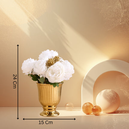 Peonies In Ceramic Pot