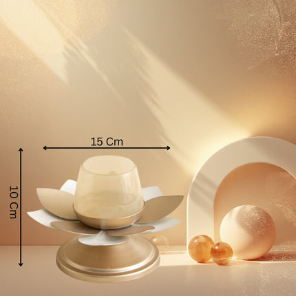 Set of 2 Metal Lotus Candle Holder