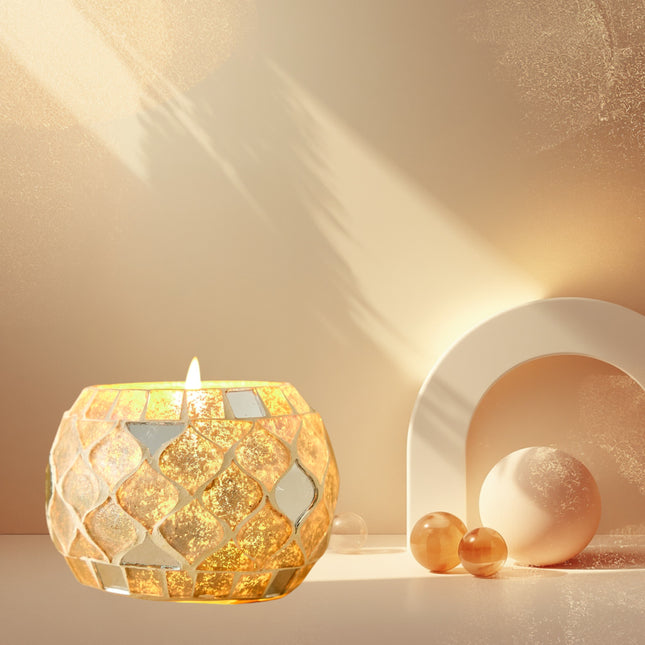 Glass Mosaic Candle Holder