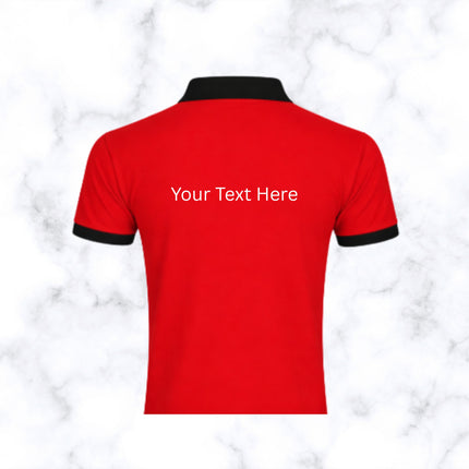 Red and Black Contrast Pattern Polo T- Shirt