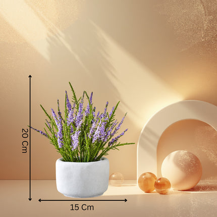 Pine Needle Flowers in Cement Pot