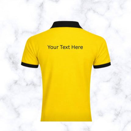 Yellow and Black Contrast Pattern Polo T- Shirt