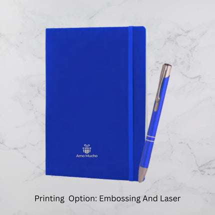 Royal Blue PU Cover Diary & Ball Pen Set (MOQ - 25)