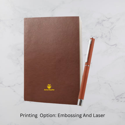 Brown Elegant PU Cover Diary & Ball Pen Set (MOQ - 25)