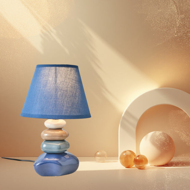 Blue Pebble Design Table Lamp