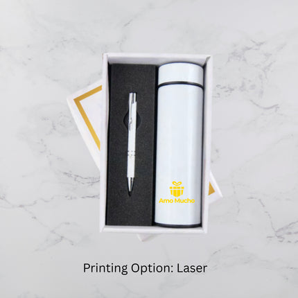 White Flask and Ball Pen Set (MOQ - 25)