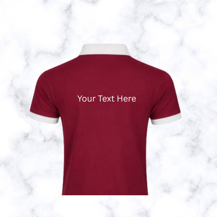 Burgundy with White Contrast Pattern Polo T- Shirt