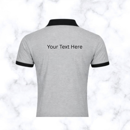 Grey with Black Contrast Pattern Polo T- Shirt