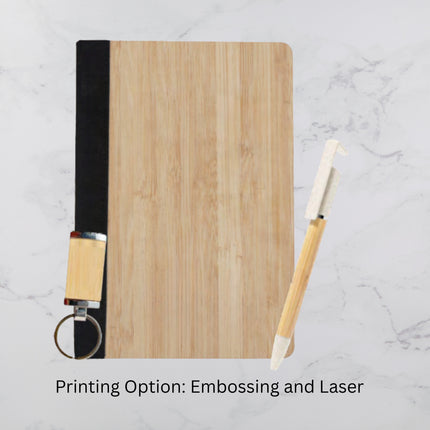 Plain Light Brown Diary Keychain & Ball Pen Set (MOQ - 25)