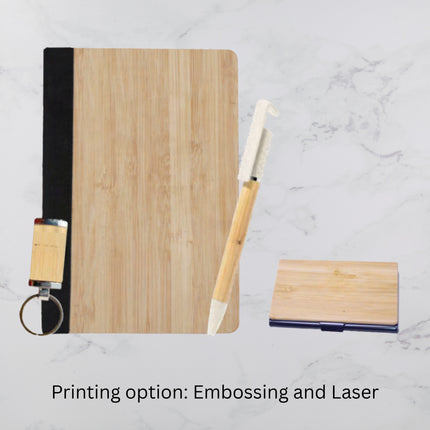 Light Brown Diary Keychain Card Holder & Ball Pen Set (MOQ - 25)