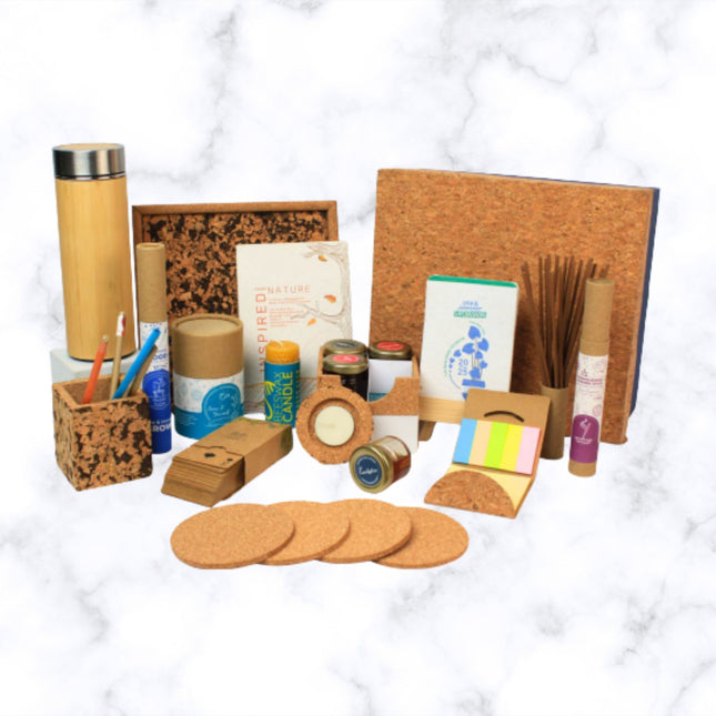 Eco Gift Set With Coasters Pen Stand and Bamboo Bottle