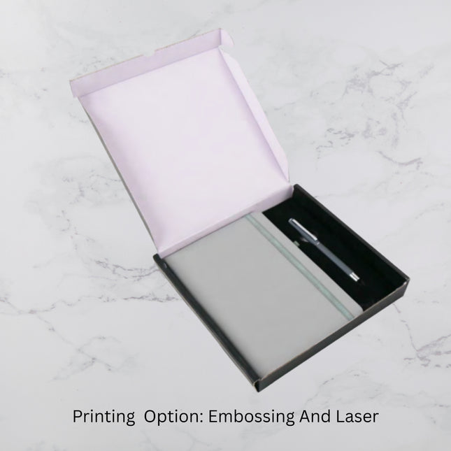 Royal Grey PU Cover Diary & Ball Pen Set (MOQ - 25)