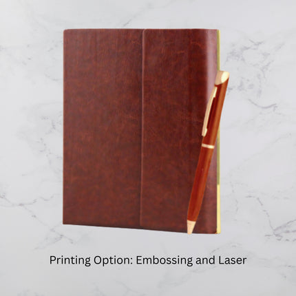 Caramel Brown PU Cover Diary & Ball Pen Set (MOQ -25)