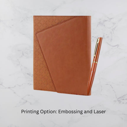 Brown Dual Design Diary & Ball Pen Set (MOQ - 25)