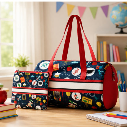 Kids Duffel Bag Set with Matching Box Pouch – Fantasy Theme Travel Bag