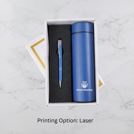 Blue Flask and Ball Pen Set (MOQ - 25)