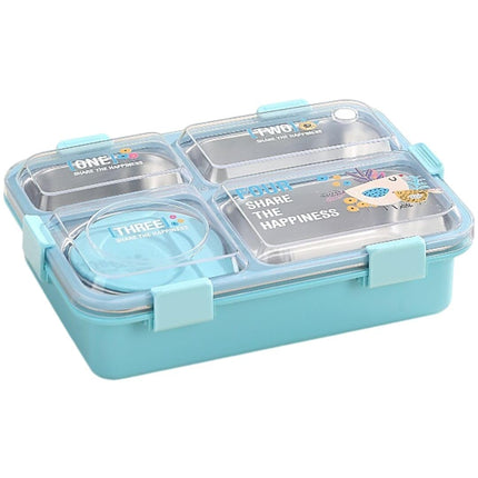 Bento Lunch Box with 3 Compartments For Kids (Blue/Green/Pink)