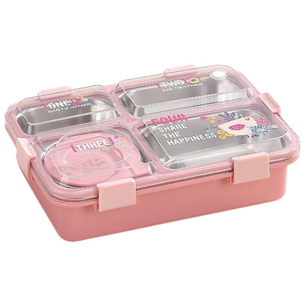 Bento Lunch Box with 3 Compartments For Kids (Blue/Green/Pink)