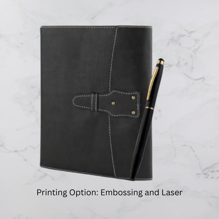 Black Smooth Flap Cover Diary & Ball Pen Set (MOQ - 25)