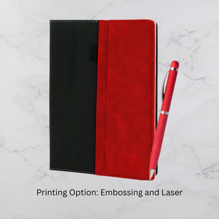Red And Black PU Cover Diary & Ball Pen Set (MOQ - 25)