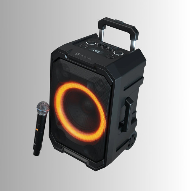 Portronics Iron Beats II| 250 W Wireless Party Speaker with Trolley