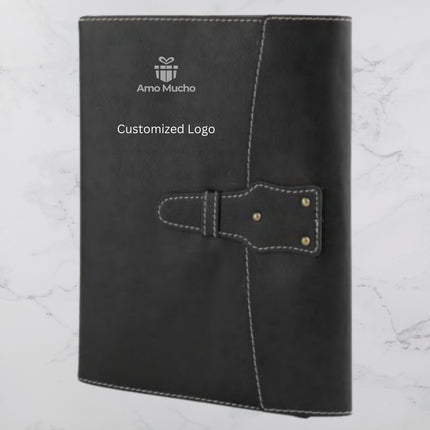 Black Smooth PU Cover with Flap Lock (MOQ- 25)