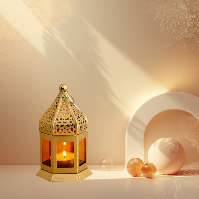 Golden Glass and Metal Lantern