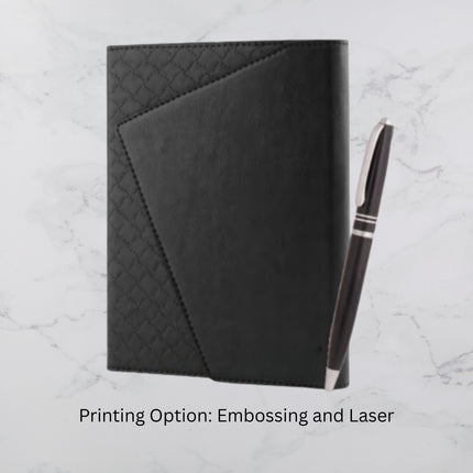 Black Dual Design Diary & Ball Pen Set (MOQ - 25)